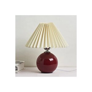 Umbrosia Modern Tasarım Abajur Krem Umbrella Şapka Bordo Gövde
