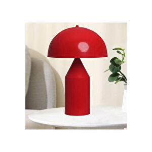 Modern Tasarım Mushroom Abajur Metal Gövde Red Kırmızı