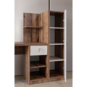 Megan Oda Takımı - 4 Kapaklı Dolap, Çalışma Masası, Şifonyer, Kitaplık, Komodin