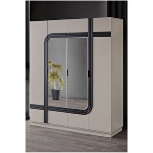 Bali Genç Odası Takımı - 4 Kapaklı Dolap, Çalışma Masası, Şifonyer, Komodin
