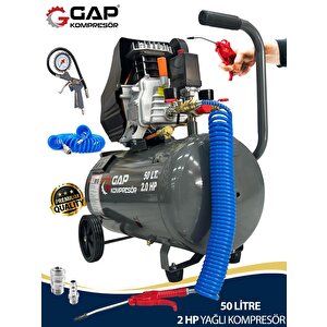 Gap 2 Hp Profesyonel Hızlı Motor 50 Lt Hava Kompresörü Setli