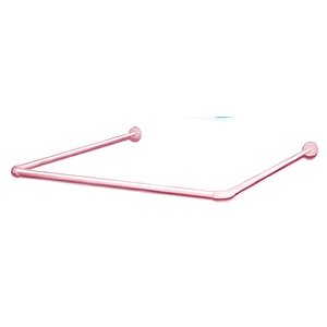 Banyo Perdesi 6020 1x180x200, Perde Borusu Askı Aparatı Köşe Boru Pembe Hediyeli, Duş Perdesi Seti