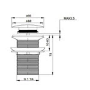 Krom Lavabo Süzgeçi Su Taşma Deliksiz 6190-0001 Üst Grup