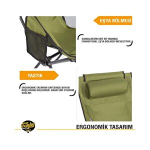 Sky Ultralight Katlanabilir Kamp Sandalyesi Haki 2 Adet