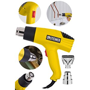 Alman Gt-3000 Watt 2 Kademeli Isı Tabancası Çelik Rezistans Profesyonel Sıcak Hava Üfleme Tabancası