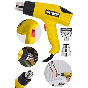 Alman Gt-3000 Watt 2 Kademeli Isı Tabancası Çelik Rezistans Profesyonel Sıcak Hava Üfleme Tabancası