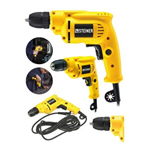 Alman 1400 Watt 10 Mm Professional Bakır Sargılı Kablolu Darbesiz Vidalama Matkap Sarı