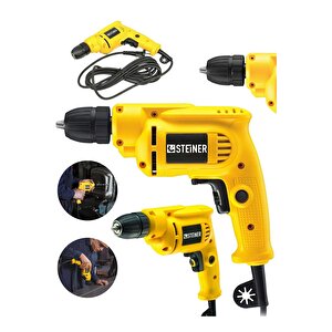 Alman 1400 Watt 10 Mm Professional Bakır Sargılı Kablolu Darbesiz Vidalama Matkap Sarı