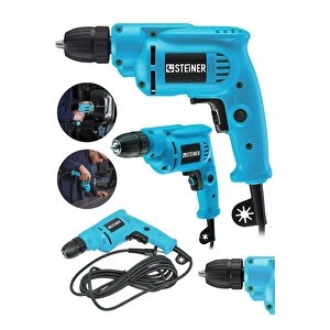 Alman 1400 Watt 10 Mm Professional Bakır Sargılı Kablolu Darbesiz Vidalama Matkap Mavi
