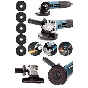 Alman 3000 W Profesyonel Sjs Metal Şanzuman Avuç Içi Taşlama Makinası 125 Mm + 5 Adet Taş