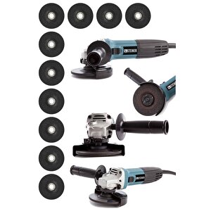 Alman 3000 W Profesyonel Sjs Metal Şanzuman Avuç Içi Taşlama Makinası 125 Mm + 10 Adet Taş