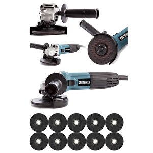 Alman 3000 W Profesyonel Sjs Metal Şanzuman Avuç Içi Taşlama Makinası 125 Mm + 10 Adet Taş