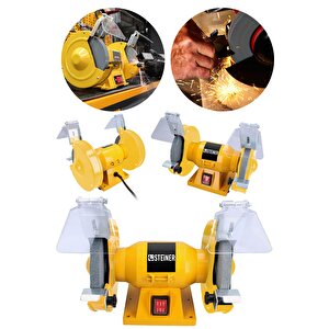 Alman 150 Mm Turbo 3800 Watt Çark Motoru Zımpara Balta Bıçak Bileme Makinesi Taş Motoru Taşlama Sarı