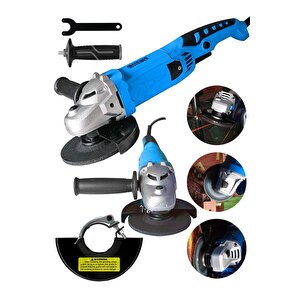 Alman 3000 Watt Devir Ayarlı Sjs Çift Metal Dişli Şanzuman Demir Metal Kesme Taşlama Makinesi 125mm
