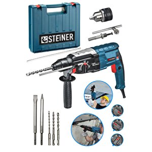 Alman 4000 Watt Profesyonel Kırıcı Delici Hilti Darbeli Matkap Gri + 5 Adet Uç + Mandren