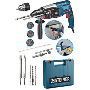 Alman 4000 Watt Profesyonel Kırıcı Delici Hilti Darbeli Matkap Gri + 5 Adet Uç + Mandren