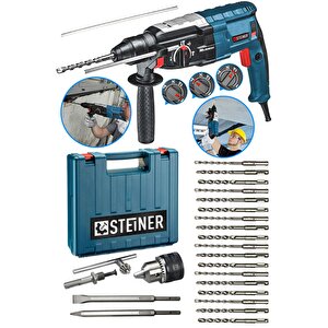 Alman 4000 Watt Profesyonel Kırıcı Delici Hilti Darbeli Matkap Gri + 20 Adet Uç + Mandren