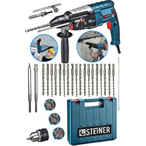 Alman 4000 Watt Profesyonel Kırıcı Delici Hilti Darbeli Matkap Gri + 20 Adet Uç + Mandren