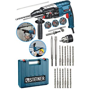 Alman 4000 Watt Profesyonel Kırıcı Delici Hilti Darbeli Matkap Gri + 15 Adet Uç + Mandren