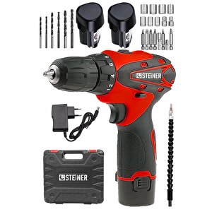 Alman Titan 36 V Sjs Çift Metal Şanzuman Çift Akülü Şarjlı Vidalama Matkap + 24 Parça Set