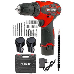 Alman Titan 36 V Sjs Çift Metal Şanzuman Çift Akülü Şarjlı Vidalama Matkap + 24 Parça Set