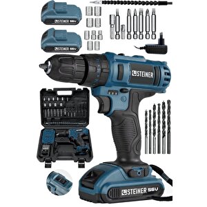 Germany Technology Darbeli 56 V 5 Ah Bakır Sargılı Çift Akülü Şarjlı Vidalama Matkap Darkblu