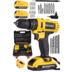 Germany Technology Darbeli 56 V 5 Ah Bakır Sargılı Çift Akülü Şarjlı Vidalama Matkap + Set
