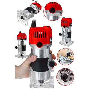 Alman 3000 Watt 6 Kademe Devir Ayarlı Formika Traşlama Freze Makinesi 6 Mm Pens