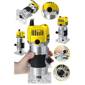 Alman 3000 Watt 6 Kademe Devir Ayarlı Formika Traşlama Freze Makinesi 6 Mm Pens