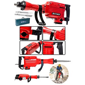 Alman Profesyonel 5200 Watt 16 Kg 58 J Kırıcı Delici Hilti 65mm Kırmızı + Kesici Ve Kırıcı Uç