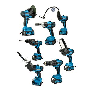 7 Başlıklı Set Spiral Taşlama Somun Sıkma Tilki Kuyruğu Dal Budama Akülü Vidalama Hava Pompası Hilti