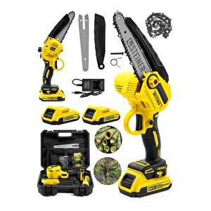 Alman 198 Vf 10 Ah 25 Cm Bakır Sargılı Akülü Dal Kesme Budama Testere Bıçkı Makinesi Sarı