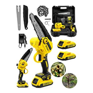 Alman 198 Vf 10 Ah 25 Cm Bakır Sargılı Akülü Dal Kesme Budama Testere Bıçkı Makinesi Sarı