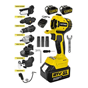 7 Başlıklı Set Spiral Taşlama Somun Sıkma Tilki Kuyruğu Dal Budama Akülü Vidalama Hava Pompası Hilti