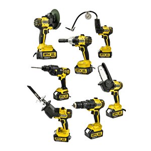 7 Başlıklı Set Spiral Taşlama Somun Sıkma Tilki Kuyruğu Dal Budama Akülü Vidalama Hava Pompası Hilti
