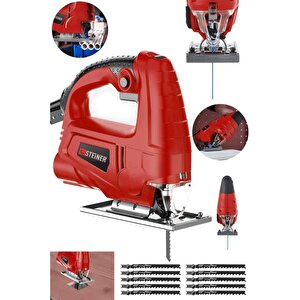 4000 W Sjs Metal Şanzıman 6 Kademe Devirli Bakır Sargılı Dekupaj Testere Makinesi 10 Uç