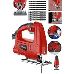 4000 W Sjs Metal Şanzıman 6 Kademe Devirli Bakır Sargılı Dekupaj Testere Makinesi 10 Uç