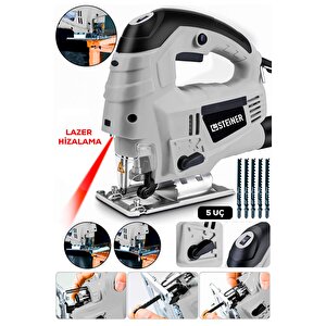 Alman 4600 W Lazerli Sjs Metal Şanzuman 6 Kademe Devirli Pandül Ayarlı Dekupaj Testere Makinesi 5 Uç