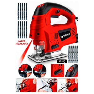 Alman 4600 W Lazerli Sjs Metal Şanzuman 6 Kademe Devirli Pandül Ayarlı Dekupaj Testere Makinesi 15uç
