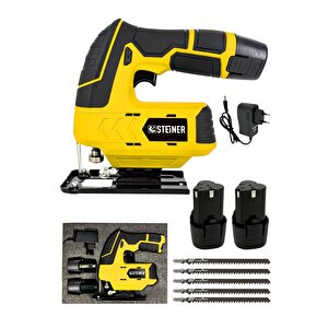 Alman 12 V 3.0 Ah Li-ion Çift Akülü Şarjlı Dekupaj Testere Sarı