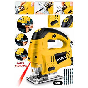 Alman 4600 W Lazerli Sjs Metal Şanzuman 6 Kademe Devirli Pandül Ayarlı Dekupaj Testere Makinesi 5 Uç