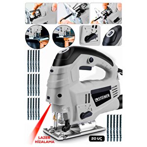 Alman 4600 W Lazerli Sjs Metal Şanzuman 6 Kademe Devirli Pandül Ayarlı Dekupaj Testere Makinesi 20uç