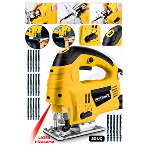 Alman 4600 W Lazerli Sjs Metal Şanzuman 6 Kademe Devirli Pandül Ayarlı Dekupaj Testere Makinesi 20uç