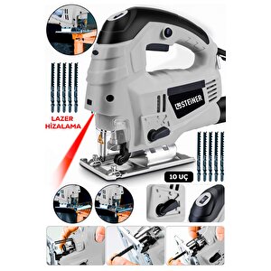 Alman 4600 W Lazerli Sjs Metal Şanzuman 6 Kademe Devirli Pandül Ayarlı Dekupaj Testere Makinesi 10uç