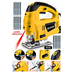 Alman 4600 W Lazerli Sjs Metal Şanzuman 6 Kademe Devirli Pandül Ayarlı Dekupaj Testere Makinesi 15uç
