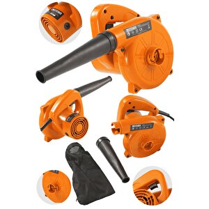 3000 W Devir Ayarsız Hava Körüğü Yaprak Üfleme Makinesi Bilgisayar Temizleme Turuncu