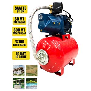 Ibeltech 50 Litre 2 Hp Bakır Sargı Jet Pompalı Elektrikli Hidrofor 10 Kat 10 Daireye Yeterli