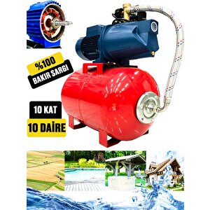Ibeltech 50 Litre 2 Hp Bakır Sargı Jet Pompalı Elektrikli Hidrofor 10 Kat 10 Daireye Yeterli