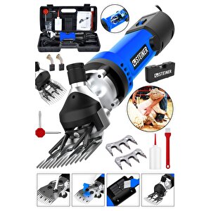 Alman 9900 W Devir Ayarlı Çift Soğutmalı Koyun Kırpma Kırkma Makinesi + 2 Adet Üst Bıçak