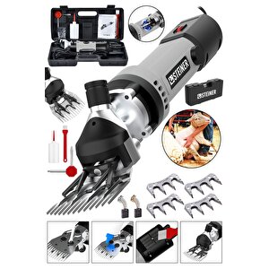 Alman 9900 W Devir Ayarlı Çift Soğutmalı Koyun Kırpma Kırkma Makinesi + 4 Adet Üst Bıçak